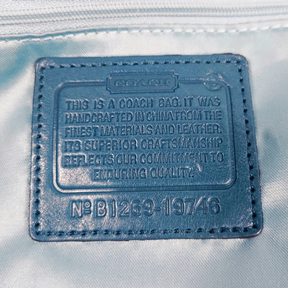 XLG COACH RARE/HTF LUXURY KNOT WEAVE KRISTIN TOTE w/COACH REXY CHARM - Picture 9 of 9